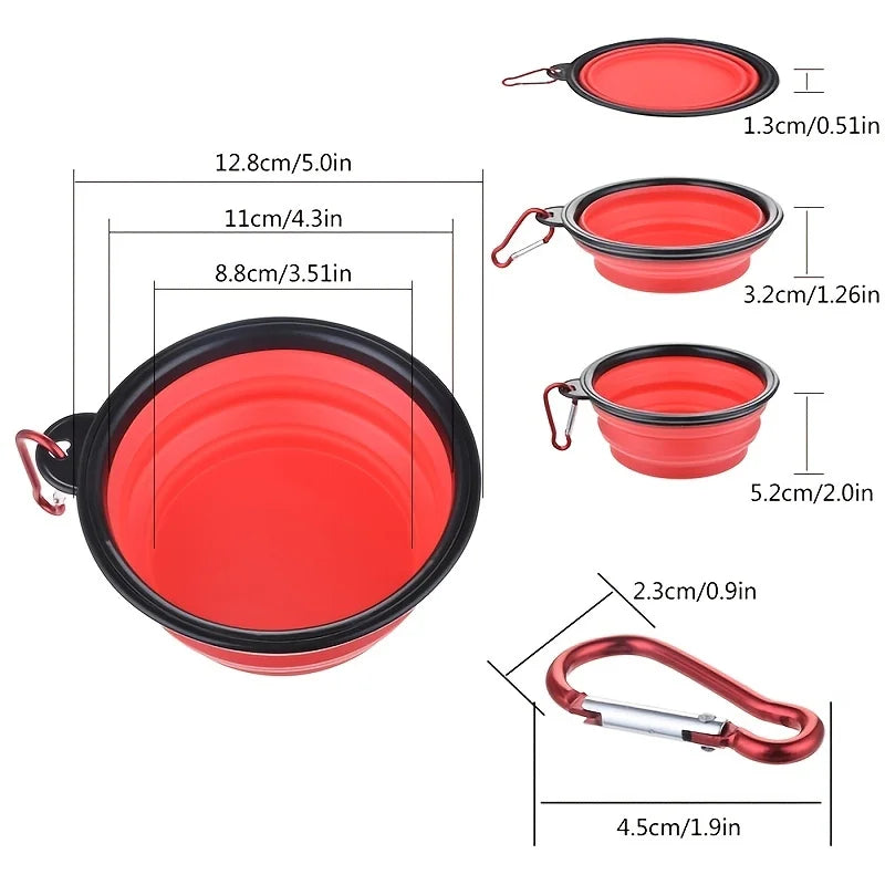 Gamelle pliable de voyage pour chien et chat — silicone