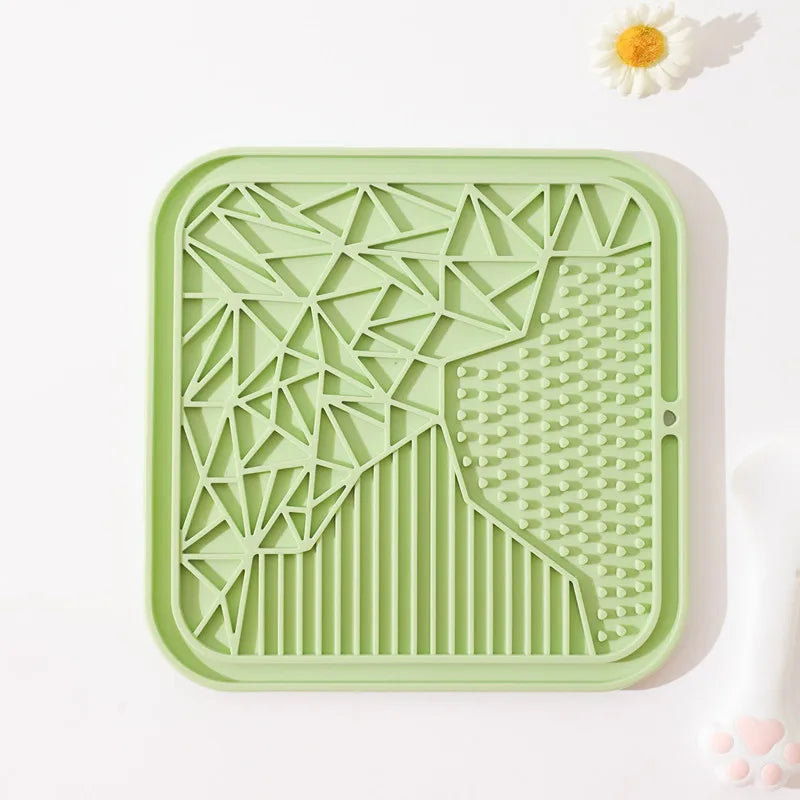 Tapis de léchage avec gamelle anti-glouton pour chien et chat