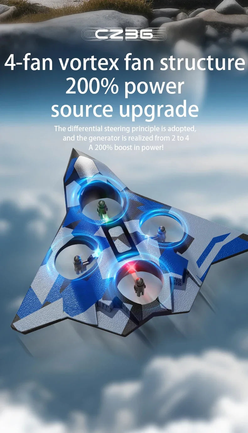 Avion RC en Mousse EPP – Planeur Cascade Électrique, Résistant aux Chocs (CZ01 / CZ36 / K500 Max)