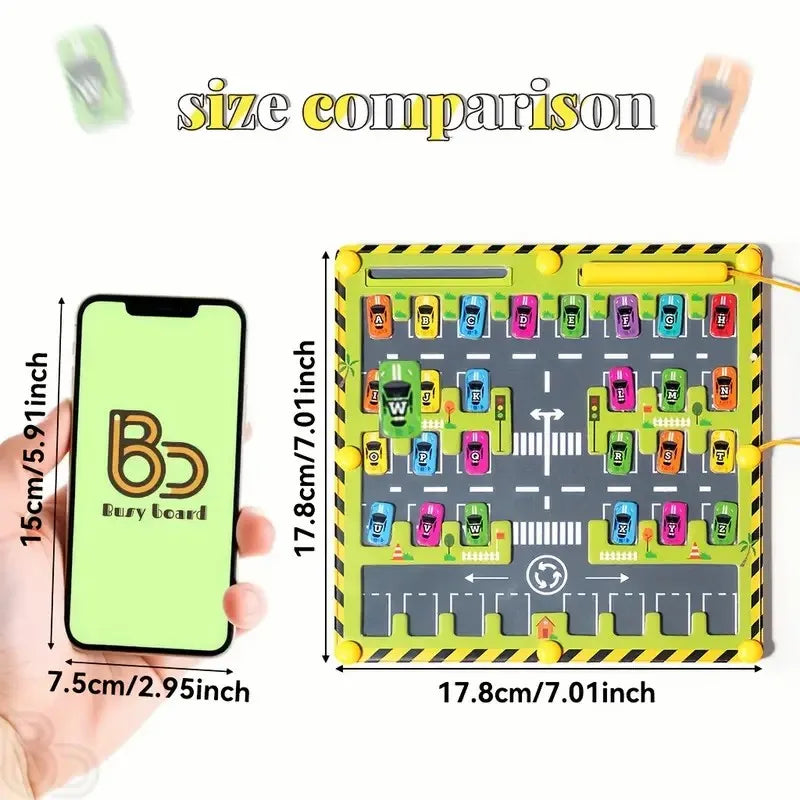 Labyrinthe Magnétique Montessori – Couleurs & Chiffres | Jouet en Bois Motricité Fine (3–5 ans)