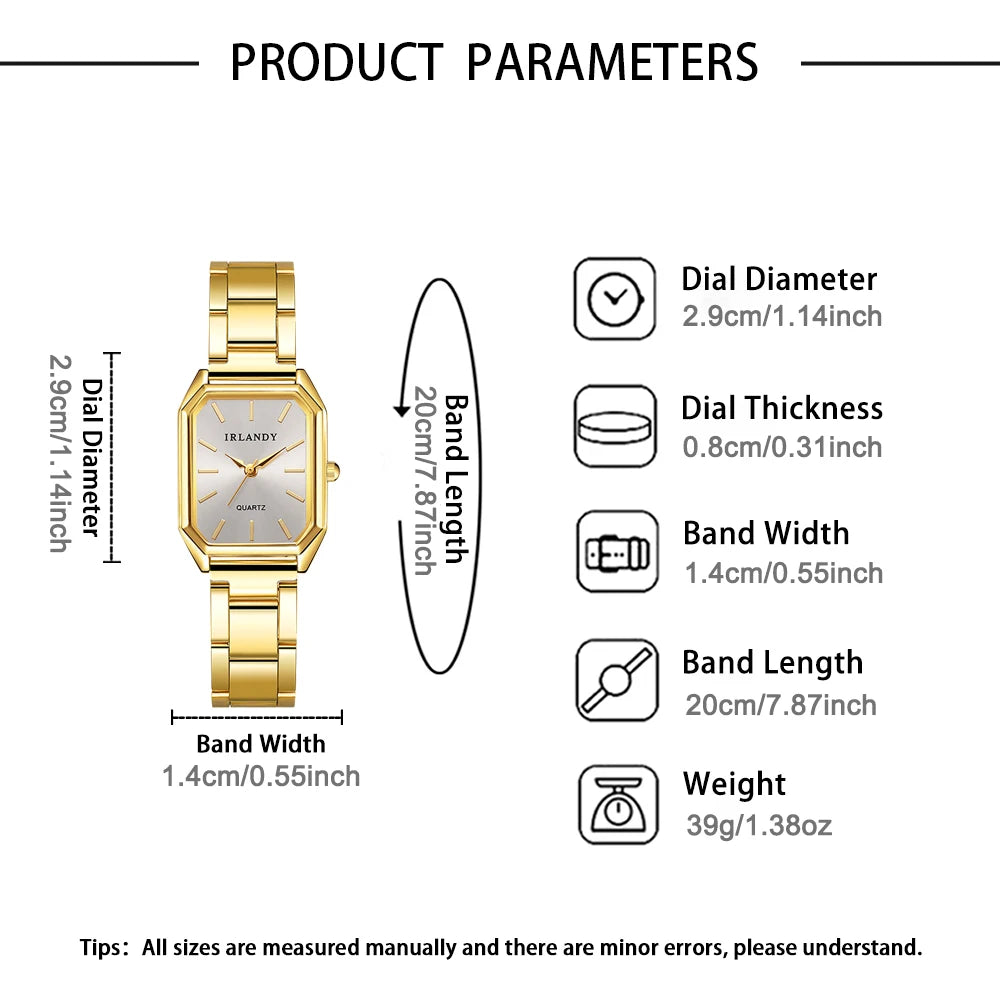 Montres Femme – Style Carré Élégant (Set 6 pièces)