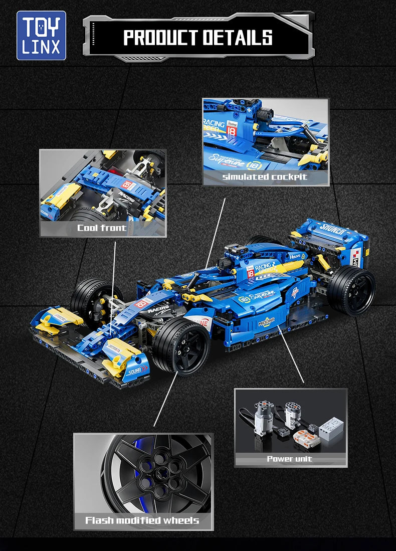 ToylinX – Voitures de Course RC & Kits MOC (455 à 1161 pièces)