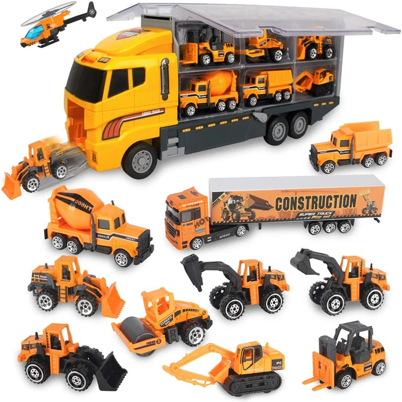 Jouets de Construction 10-en-1 – Camion Transporteur & Mini Véhicules