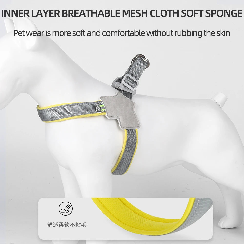 Harnais réfléchissant anti-traction pour petit chien et chat