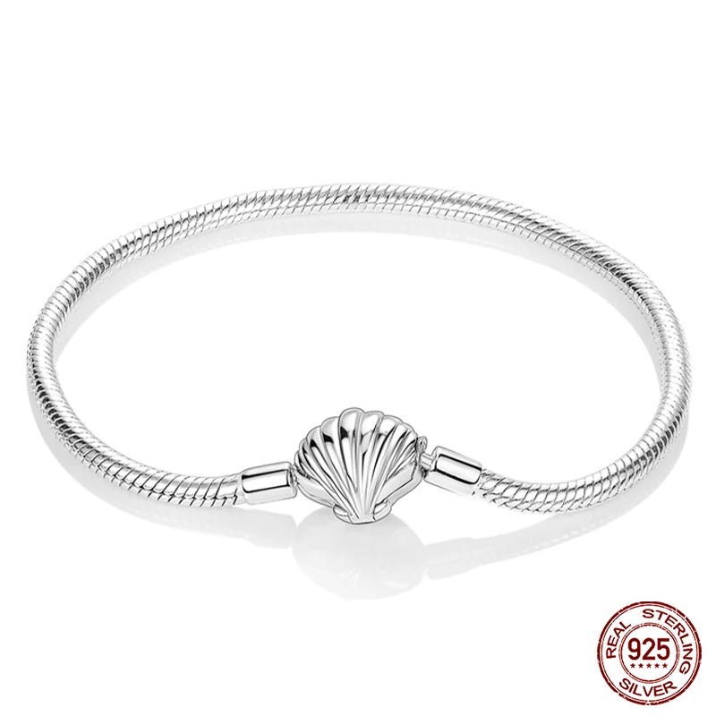 Bracelet en Argent 925 Original – Étoile, Lune & Trèfle Porte-Bonheur
