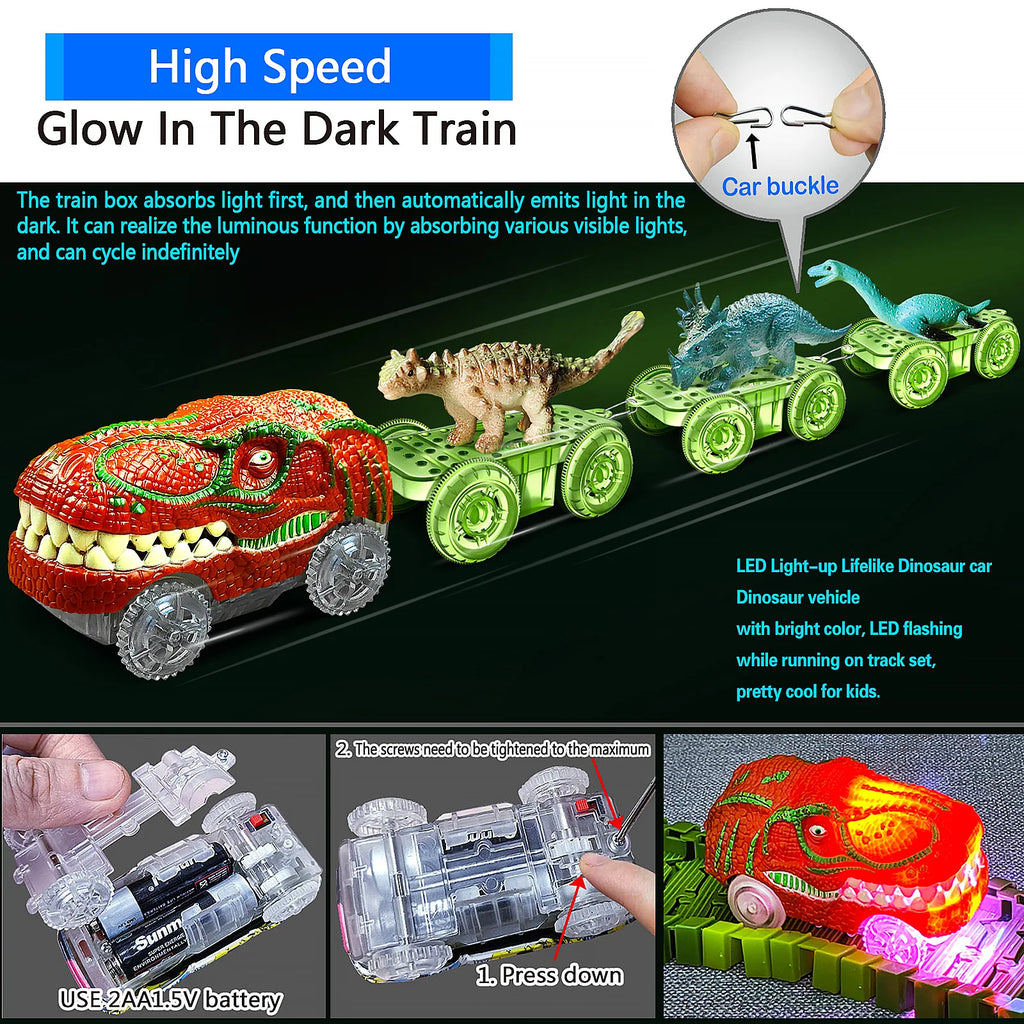 Jouet Train de Dinosaures – Circuit Flexible & Monde Jurassique