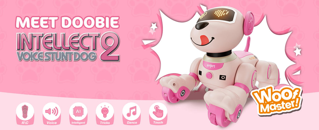 Robot Chien Interactif VATOS – Télécommande 2.4GHz – Commandes Vocales & Tactiles – Jouet Éducatif Enfant