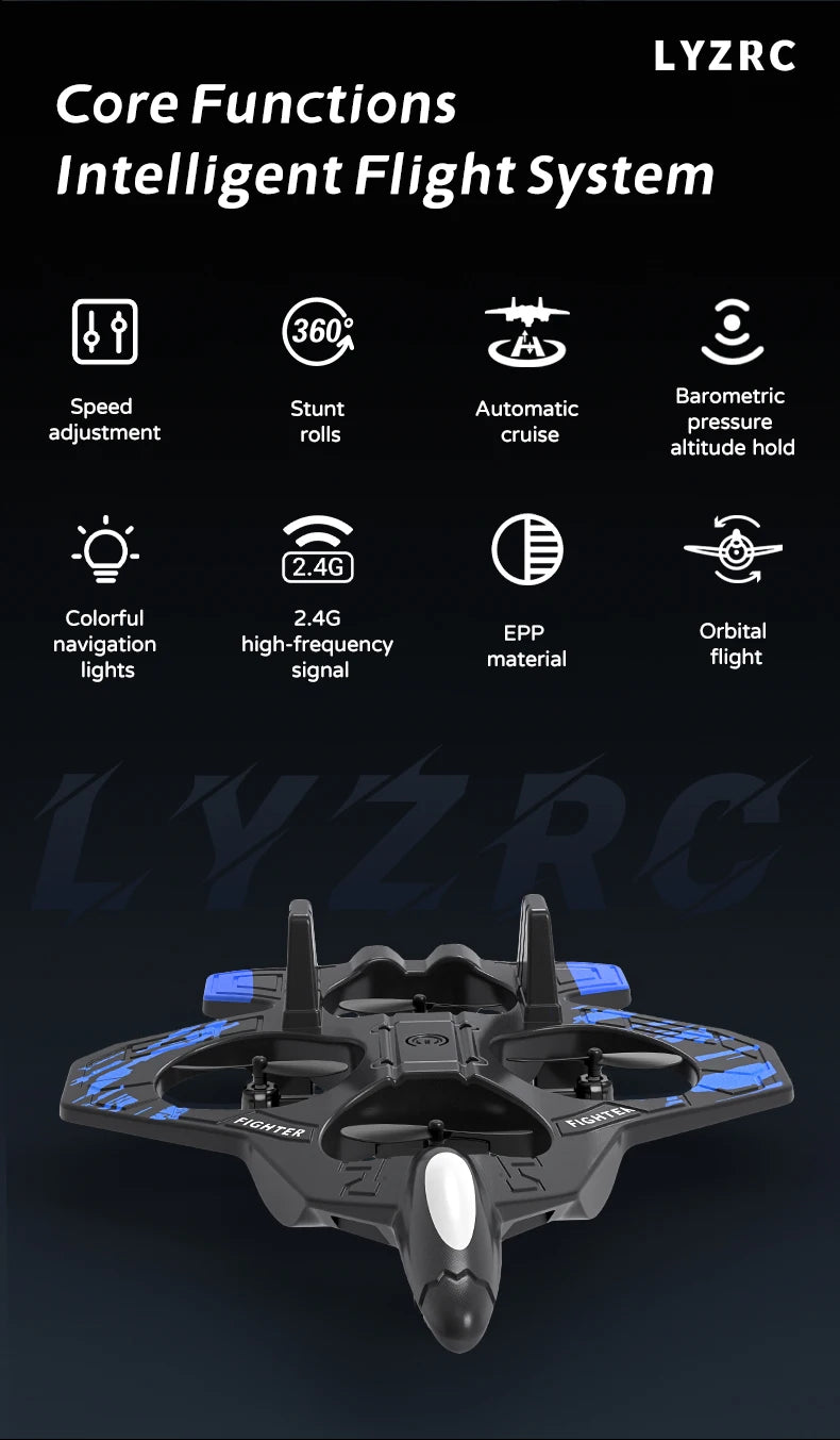 Avion RC L101 en Mousse – LED, Cascades 3D & Télécommande 2.4G