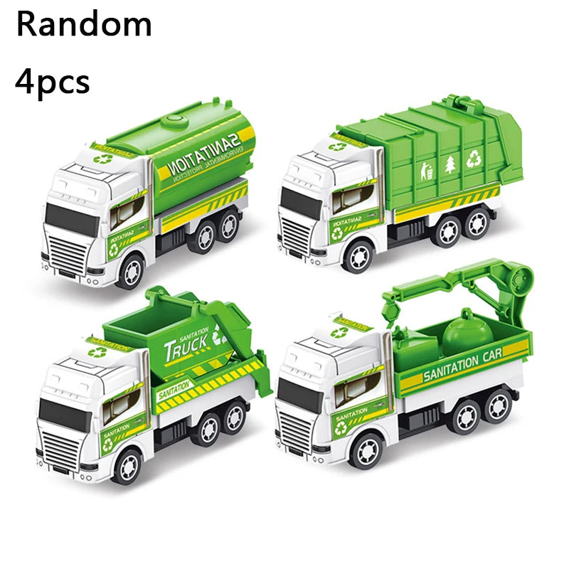 Set 6PCS Mini Voitures Inertielles – Véhicules de Construction & Dessin Animé