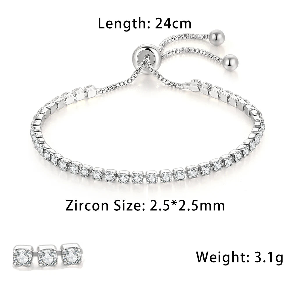 Bracelet Tennis Diamant – Zircone AAA+ Éclat Ultra-Brillant (Plusieurs Tailles)