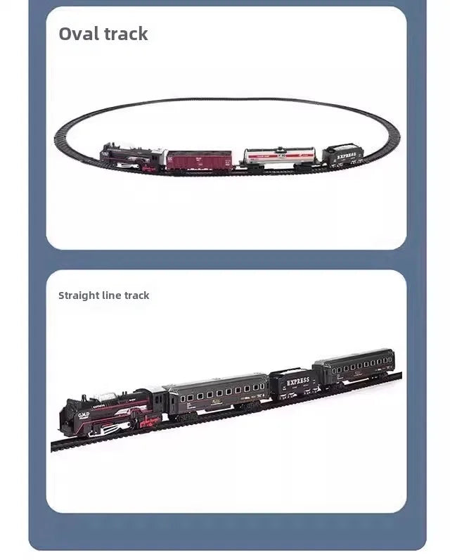 Train Électrique Classique – Pistes Lumineuses & Modèle de Noël (Ensemble Rechargeable)