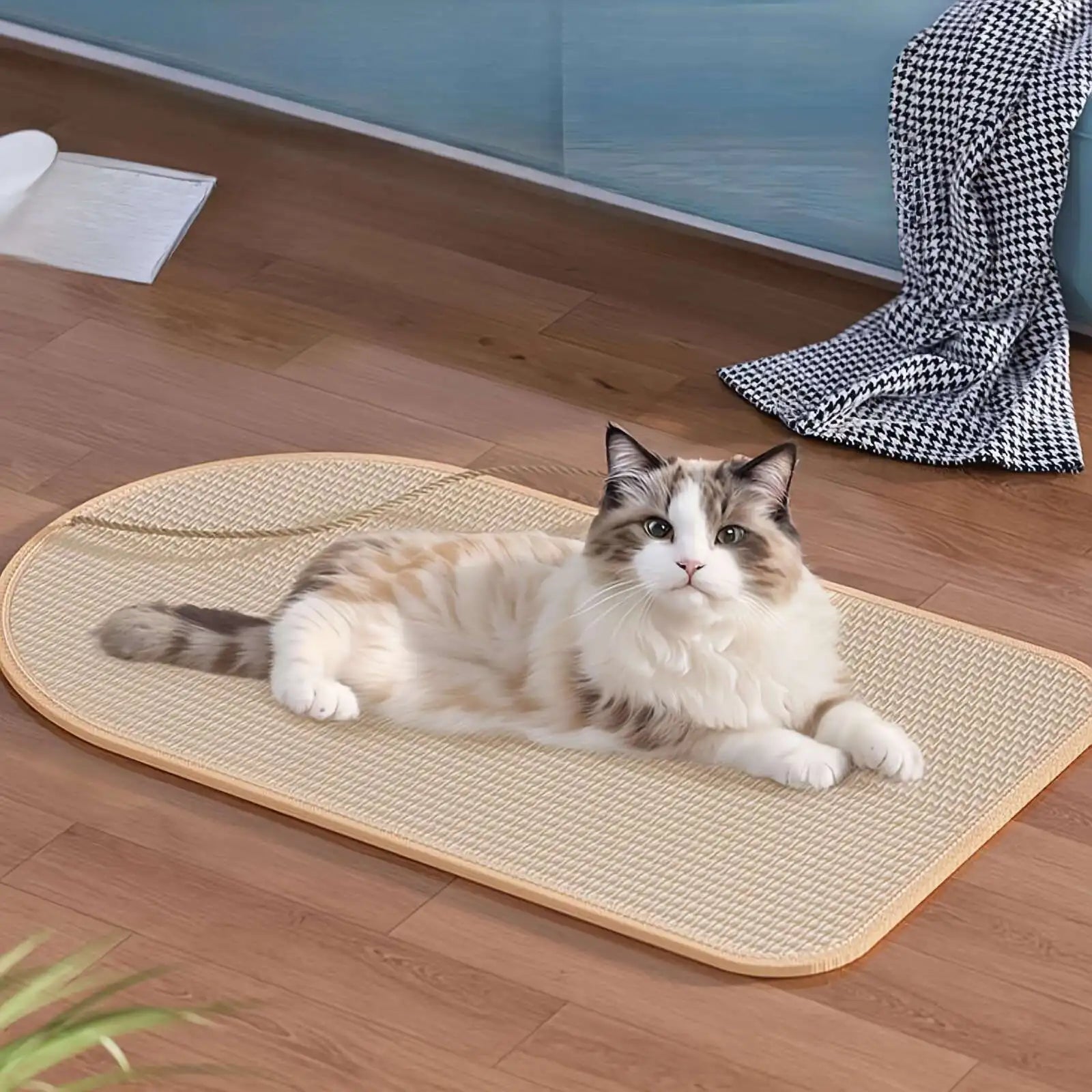 Plaque griffoir en sisal pour chat — protège murs et canapé