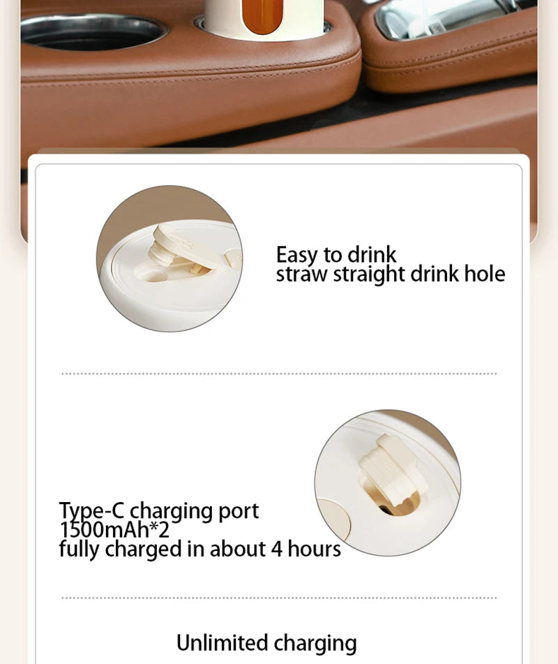 Blender Portable Premium – 350 ml (4 ou 10 lames, USB, 1500–3000 mAh)