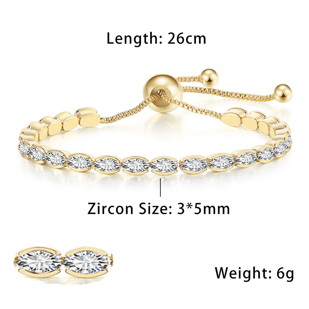 Bracelet Tennis Diamant – Zircone AAA+ Éclat Ultra-Brillant (Plusieurs Tailles)