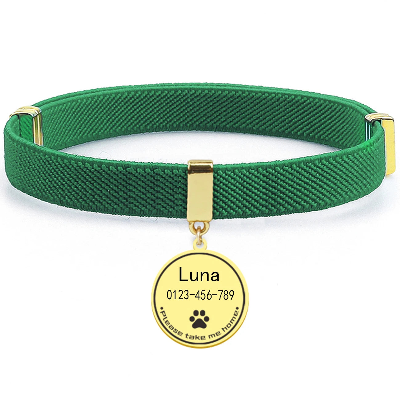 Collier chat personnalisable avec plaque métal gravée — sécurité