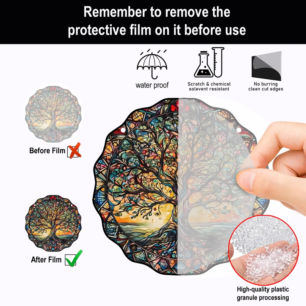 Décoration Murale « Arbre de Vie » – Panneau Suspendu Acrylique 15 cm