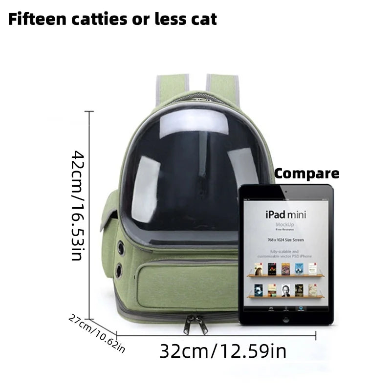 Sac à dos de transport bulle transparente pour chat et petit chien