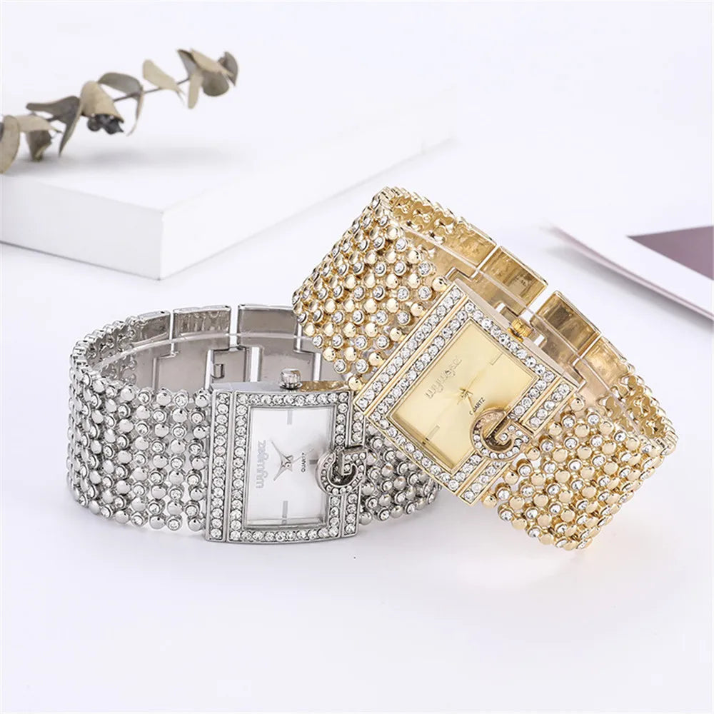 Montre Femme Luxe Décontracté – Quartz Analogique – Bracelet Acier Inoxydable – Strass Élégants