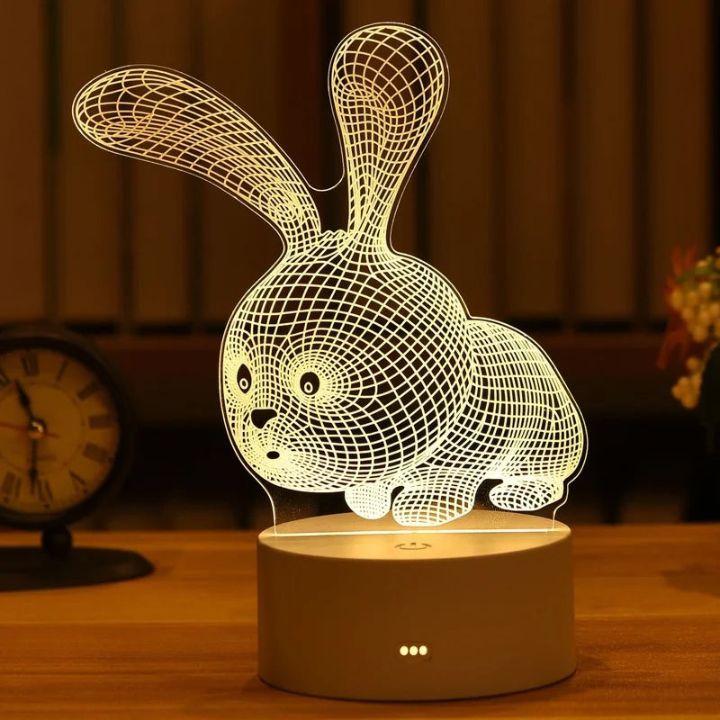Lampe LED Acrylique 3D – Love Romantic & Ambiance Douce