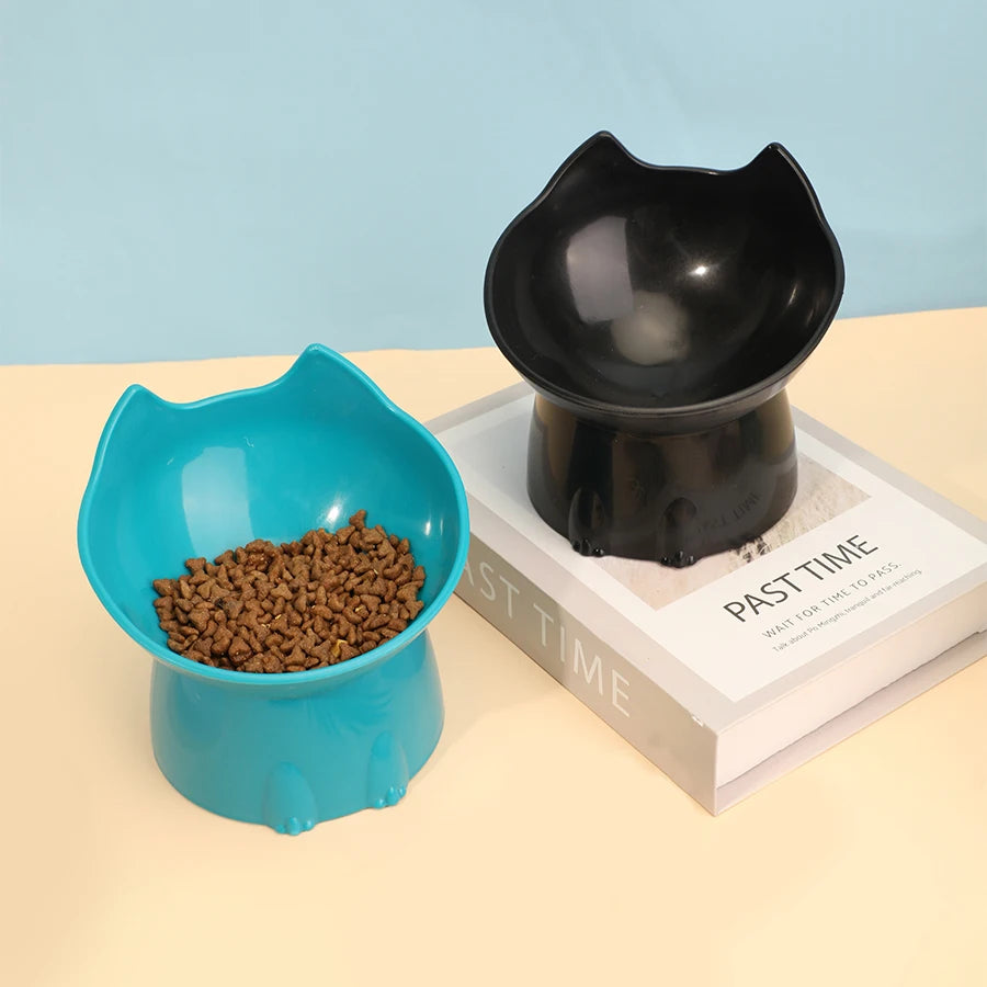 Gamelle surélevée inclinée pour chat — anti-renversement, confort cervical