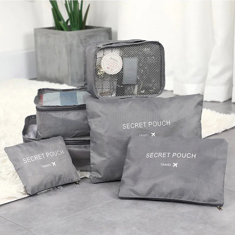 Ensemble de 6 Sacs de Rangement pour Voyage – Organisateurs de Bagages Imperméables & Pliables