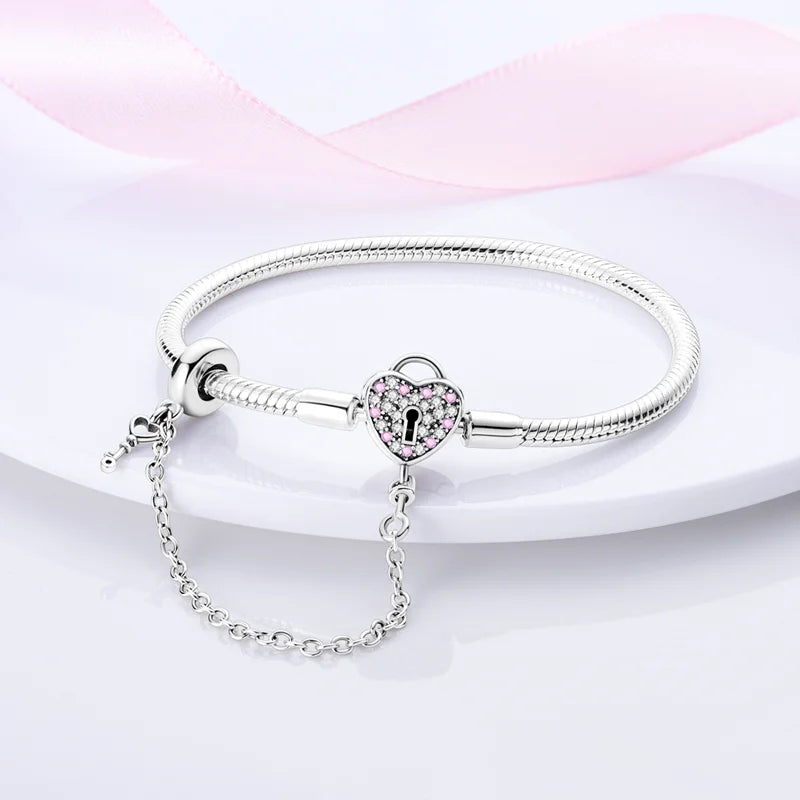 Bracelet en Argent 925 Original – Étoile, Lune & Trèfle Porte-Bonheur