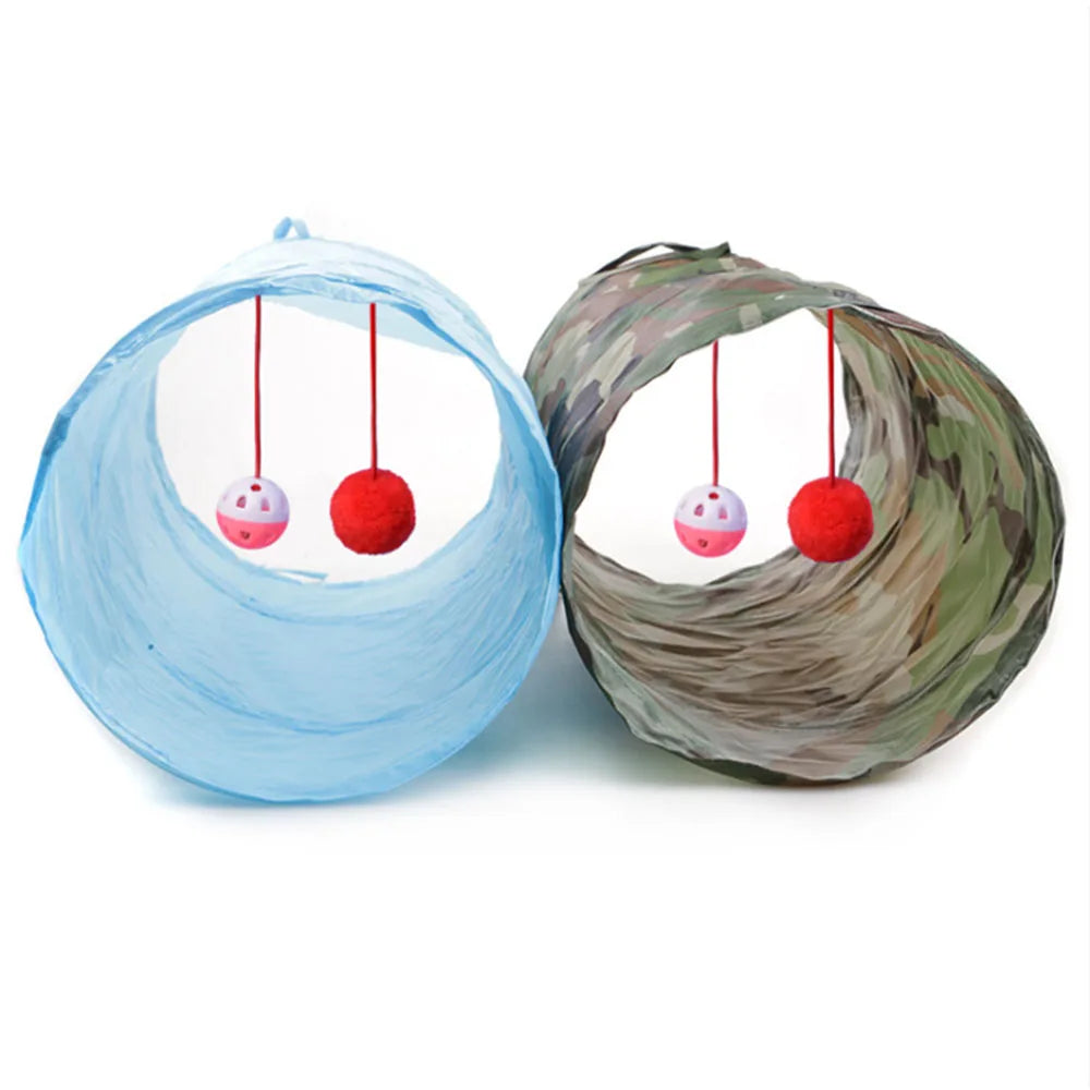 Tunnel de jeu pliable en tissu pour chat