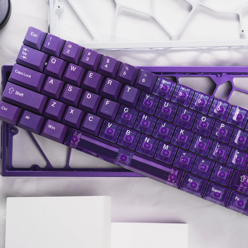 Keycaps Cristal Transparents – 167 Touches PC + PBT (Profil Cherry)