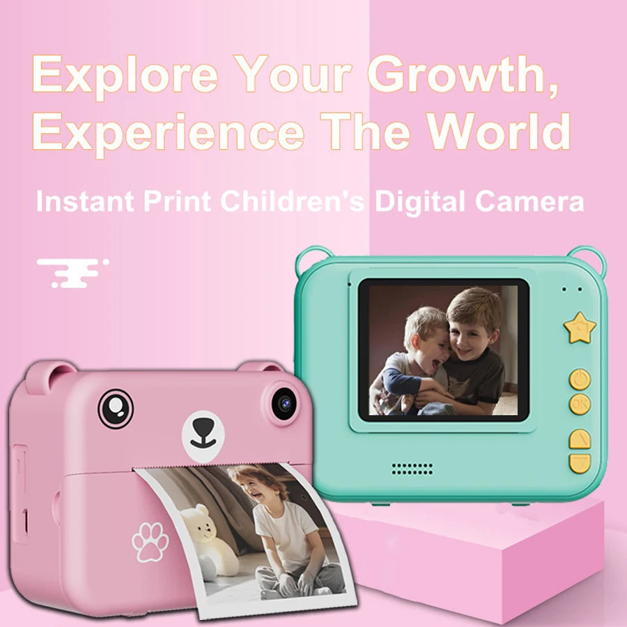 Appareil Photo Instantané pour Enfants – Impression Thermique + Vidéo HD 1080P