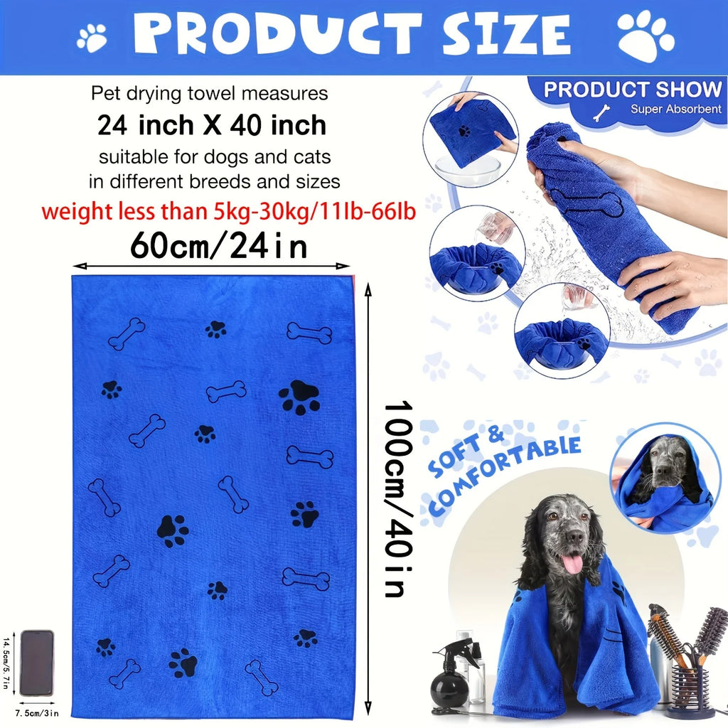 Serviette microfibre absorbante à séchage rapide pour chien
