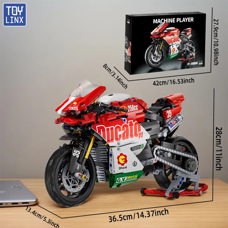 Moto de Collection ToylinX – Kit de Construction Technique 883 Pièces (Modèle 88800)