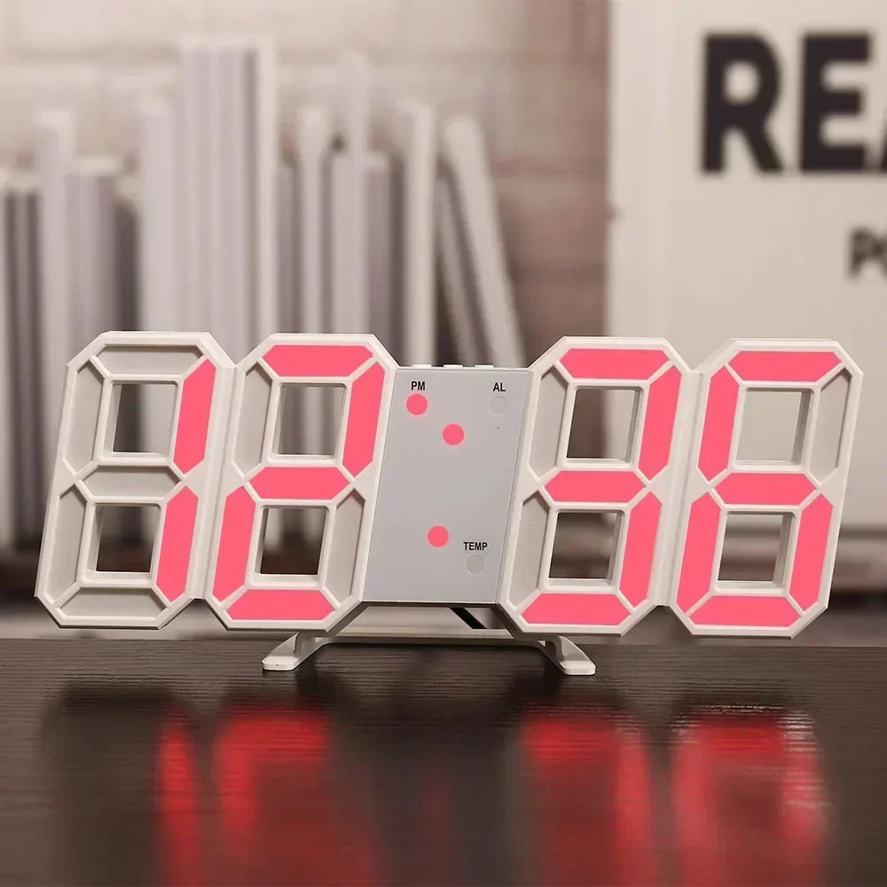 Horloge Numérique LED 3D – Design Moderne & Éclairage Nocturne