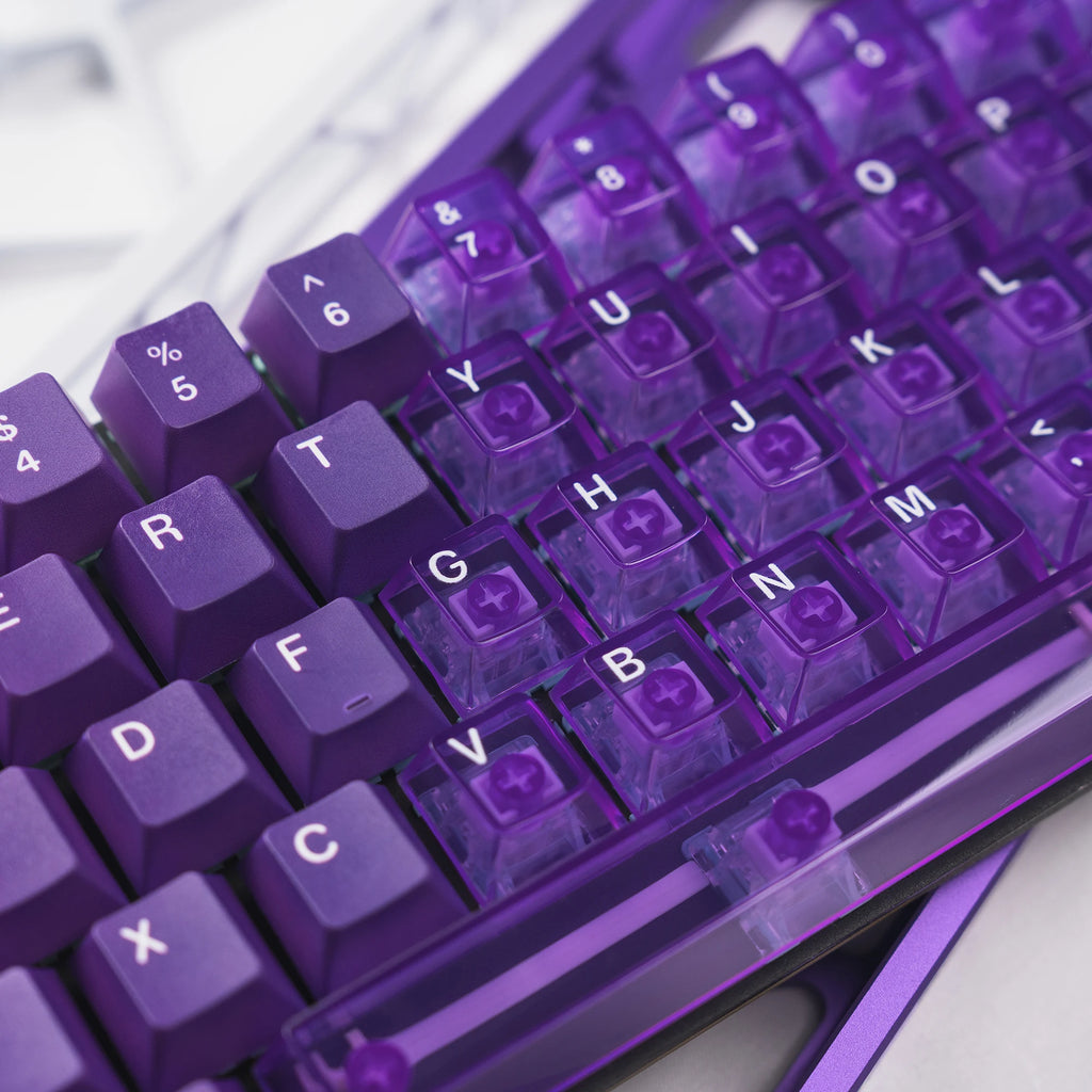 Keycaps Cristal Transparents – 167 Touches PC + PBT (Profil Cherry)