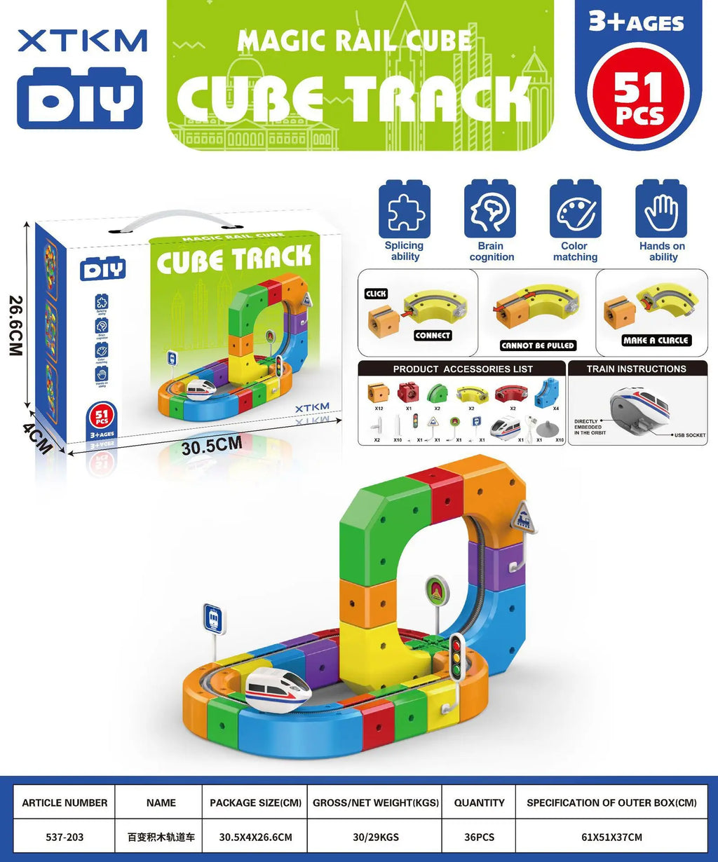 Ensemble de Rails Magnétiques Anti-Gravité – Jouet Construction STEM (51 à 118 pièces)