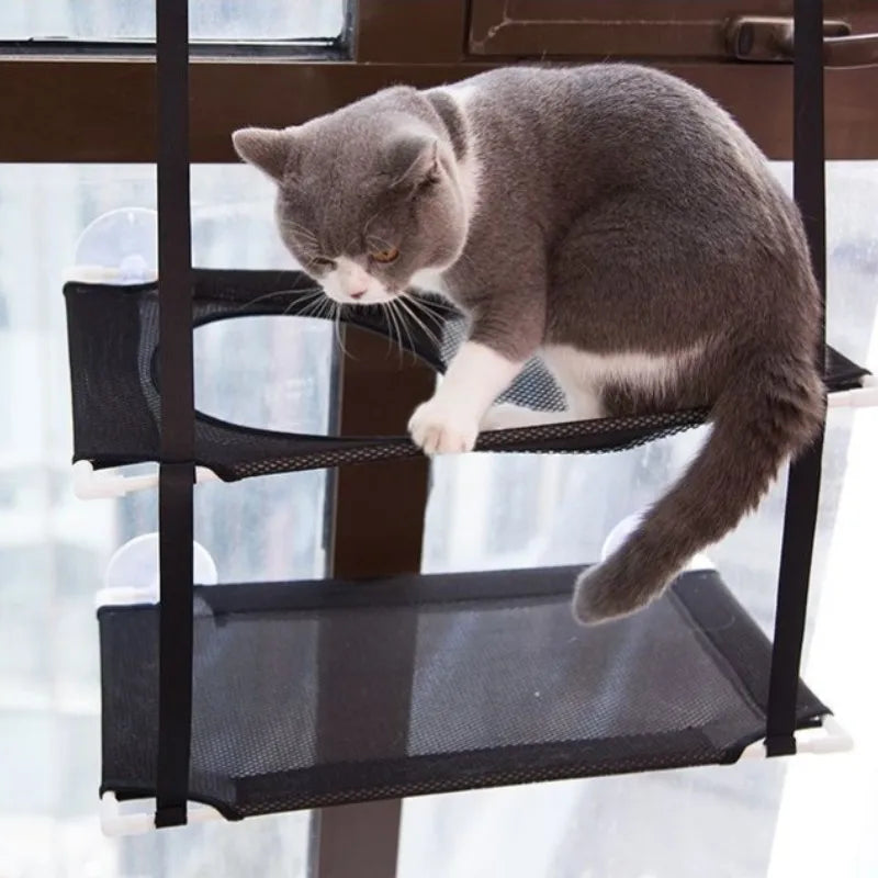 Hamac de fenêtre pour chat — ventouses, simple ou double couche