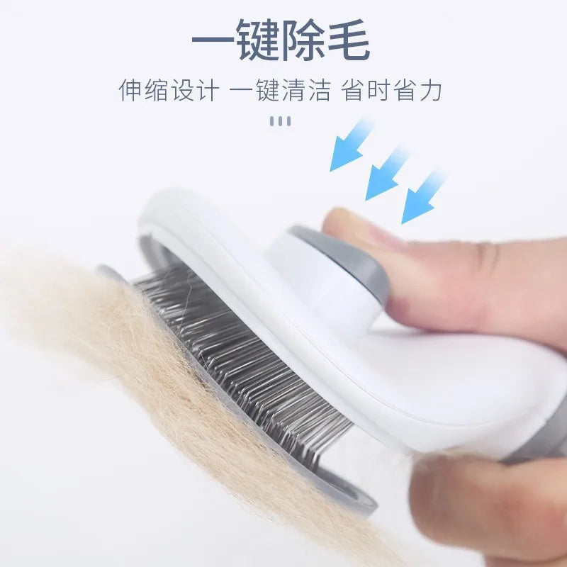 Brosse et peigne de toilettage auto-nettoyant pour chien et chat
