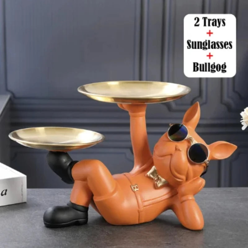 Figurine Bouledogue Design – Sculpture Décorative en Résine Moderne