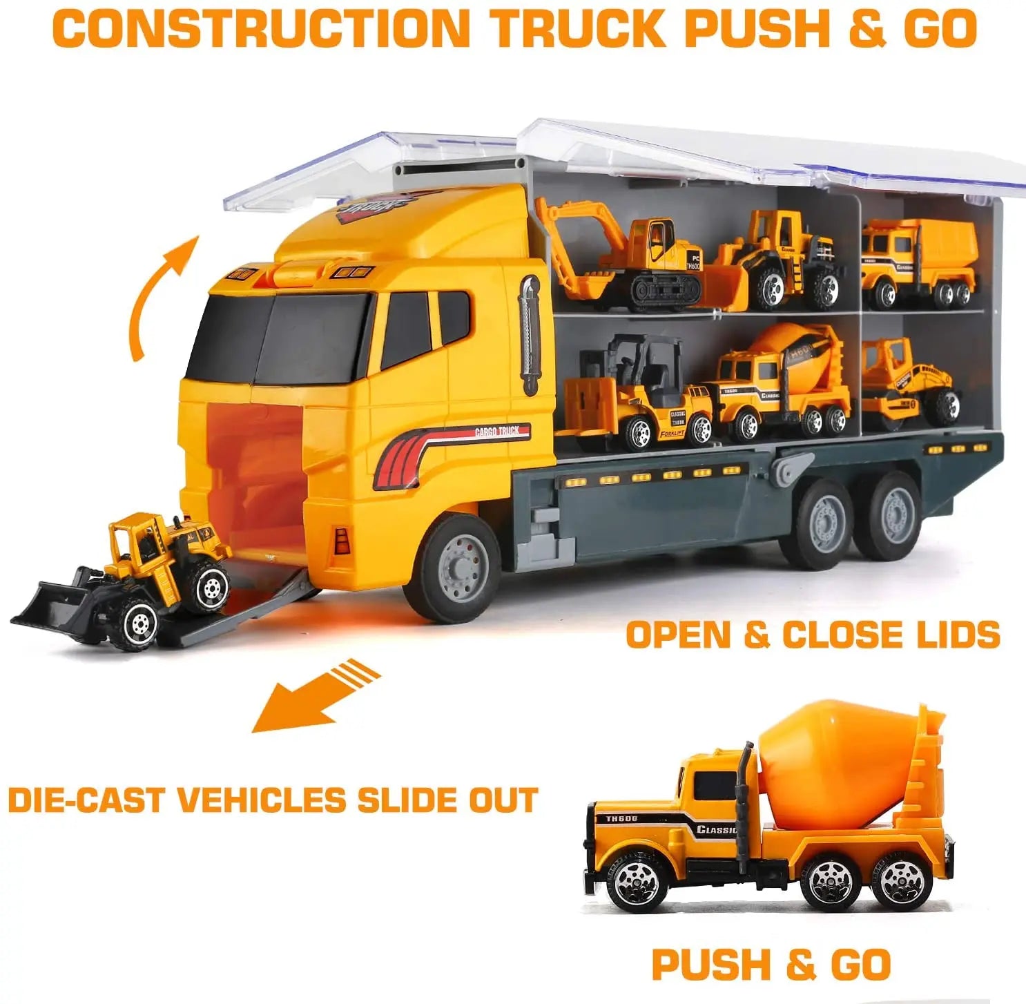 Jouets de Construction 10-en-1 – Camion Transporteur & Mini Véhicules