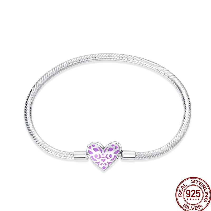 Bracelet en Argent 925 – Cœur Pavé Zircone & Infinity – 17 à 20 cm