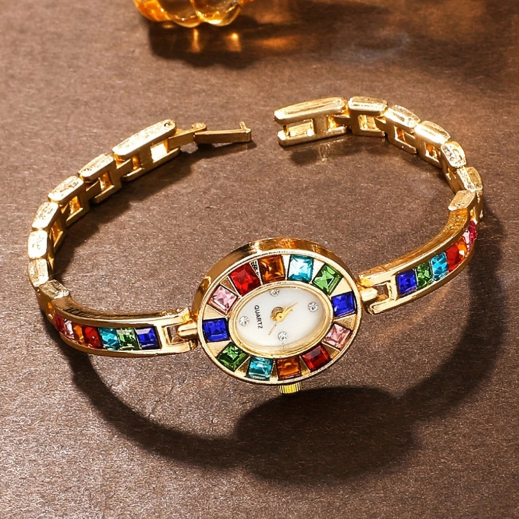 Montre Femme Dégradé Arc-en-Ciel – Bracelet Ovale & Design Luxe