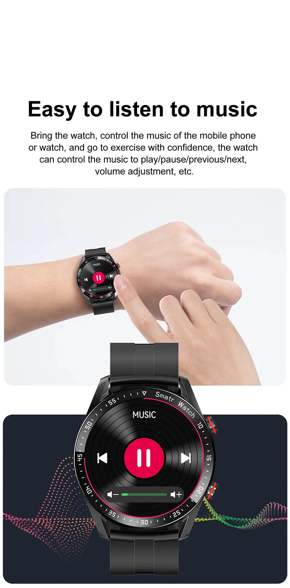 Montre Connectée Bluetooth ChiBear – Écran Rond HD 1.28’’ (IP67)