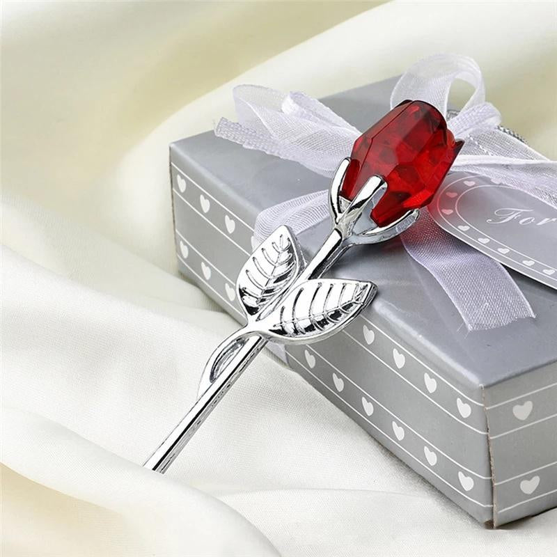 Rose en Cristal – Figurine Décorative Luxe | 6 Couleurs | Cadeau Saint-Valentin & Mariage