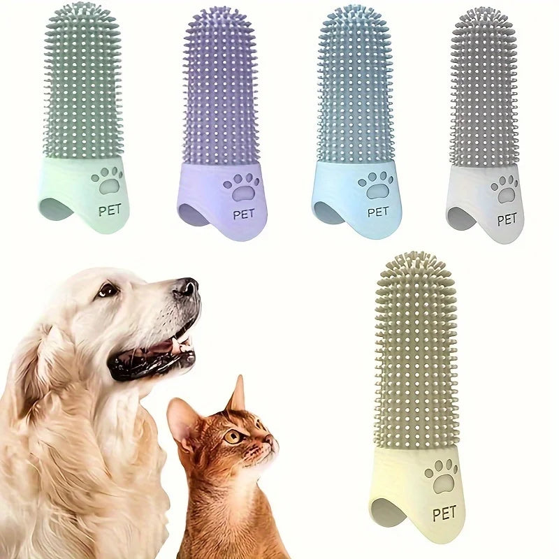 Brosse à dents doigt en silicone 360° pour chien et chat