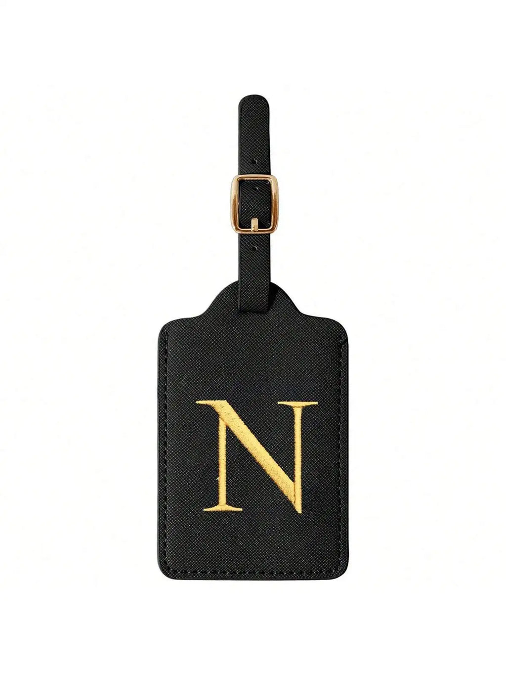 Étiquette de Bagage Personnalisée en Cuir PU – Lettre Initiale A–Z avec Protection Confidentialité