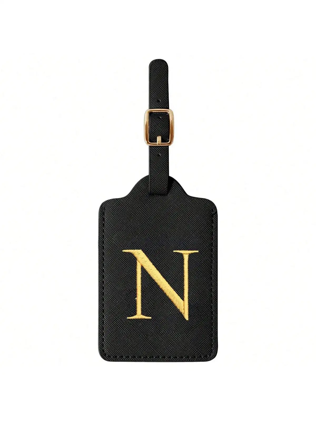 Étiquette de Bagage Personnalisée en Cuir PU – Lettre Initiale A–Z avec Protection Confidentialité