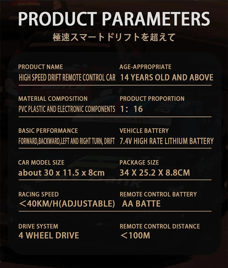 Voiture Télécommandée RC Pro 4x4 – GTR Haute Vitesse