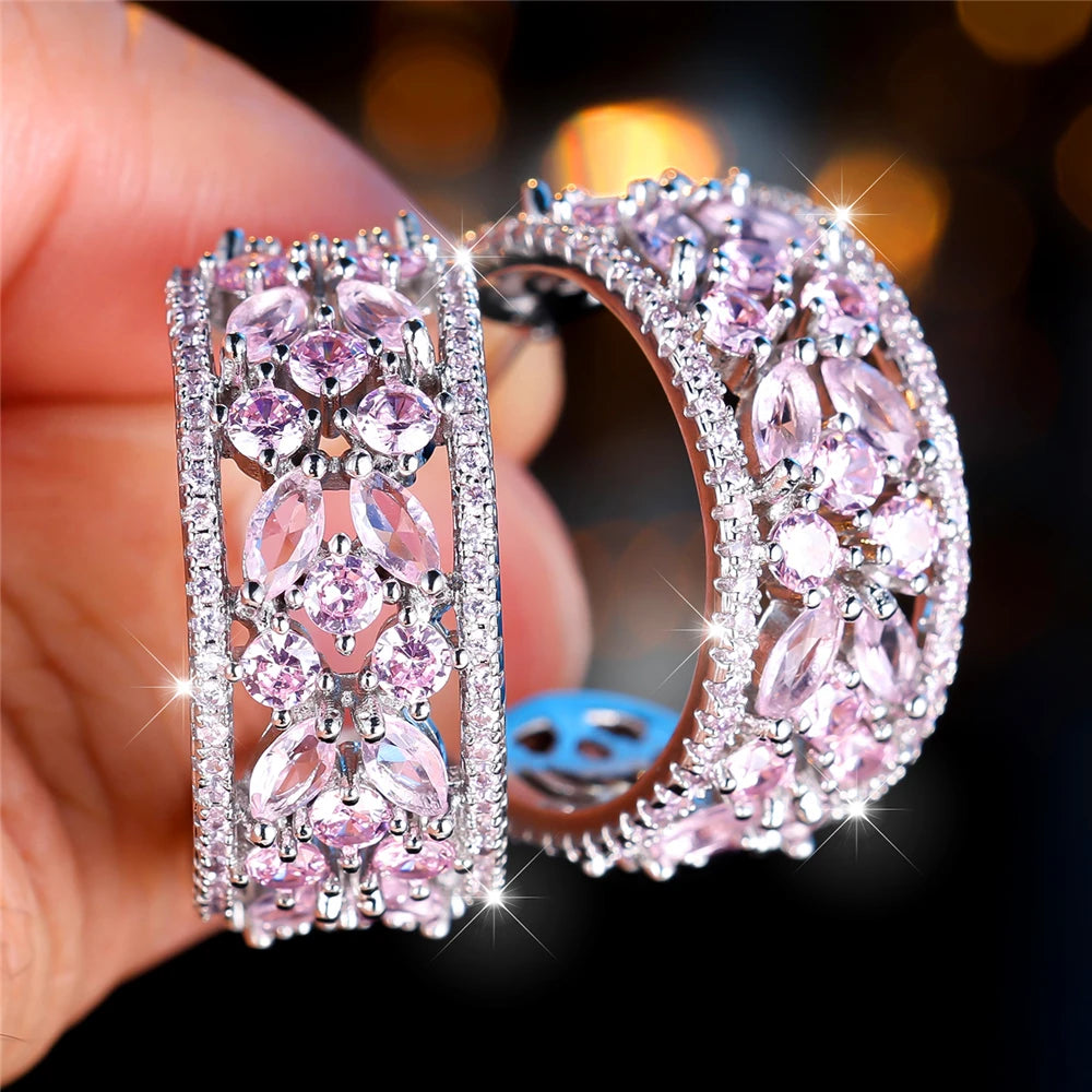 Boucles d’Oreilles à Tige Femme – Cristal CZ Multicolore Luxe