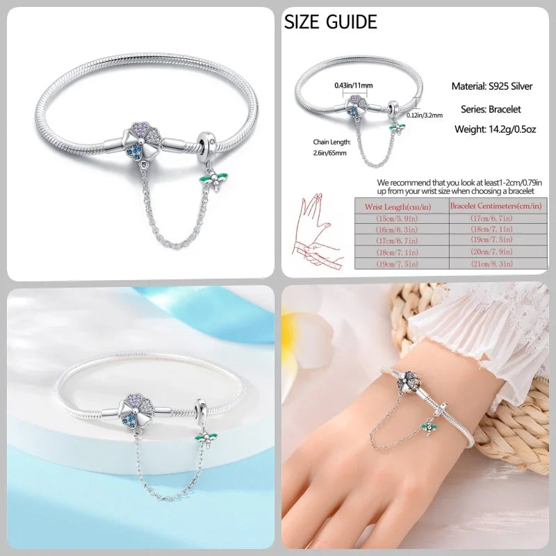 Bracelet en Argent 925 – Cœur Pavé Zircone & Infinity – 17 à 20 cm