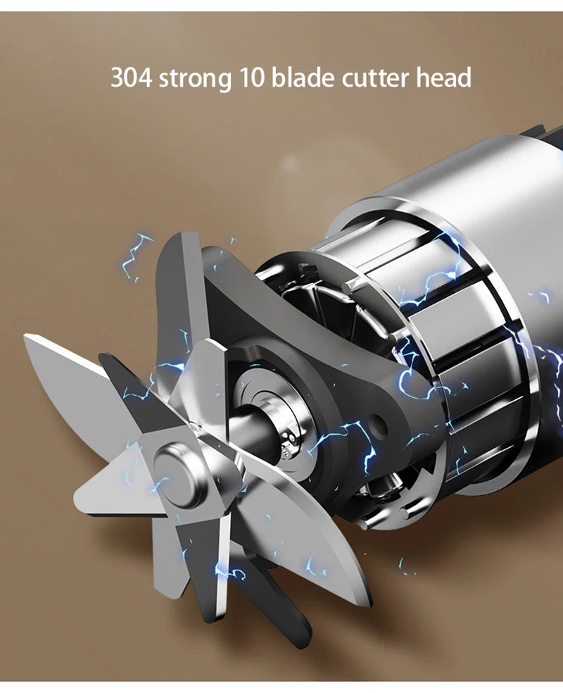 Blender Portable Premium – 350 ml (4 ou 10 lames, USB, 1500–3000 mAh)