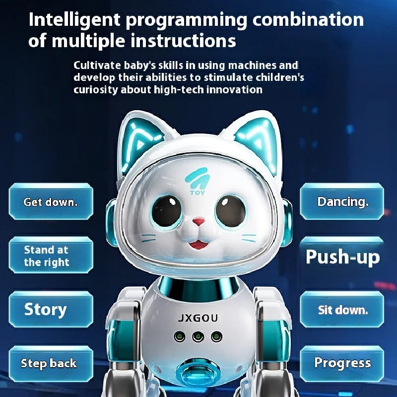 Jouet Robot Chat Télécommandé – Marche, Lumières & Actions – Cadeau Enfant